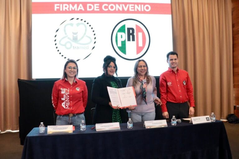 PRI San Luis Potosí firma convenio de colaboración con Tramed Industrial para apoyar la economía de las familias.